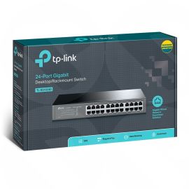 TP-LINK (TL-SG1024D) 24-Port Gigabit Unmanaged  Desktop/Rackmount Switch, Steel Case