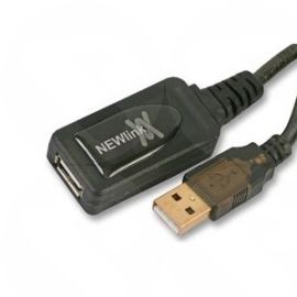 NEWLink USB Active Extension Cable, Hi-Speed USB 2.0 15M. A-Male/A-Female (usb2-rep15)