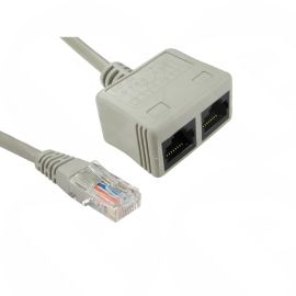 RJ45 Splitter Economiser UTP Male to 2 x Female Data / Data Connectors RJ-ECON