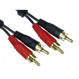 Audio Cable 2 x RCA to 2 x RCA Male (Black and Red) 5M Gold Connectors  2RR-205