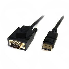 3m Full Display Port Male to 15pin Male VGA - Black - HDHDPORT-VGA-3M