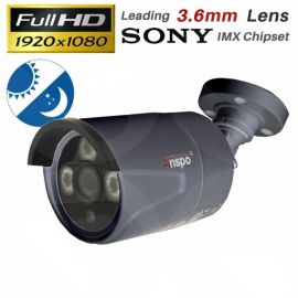 Anspo 2.0MP CCTV 4 in 1 Bullet Camera, Full HD, 1080p, AHD, Night Vision Metal Housing Grey - ASP-ZH8803-200HOD-B