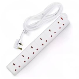 13A 6 Ways (Gang) Extension Socket + 2m Lead