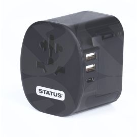 Status Worldwide Travel Adapter 2 x USB A, 1 x USB C