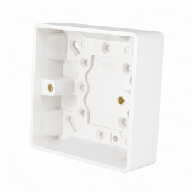 Thrion Slimline White 1 Gang 25mm White Pattress Back Box - Round corner (VN280)