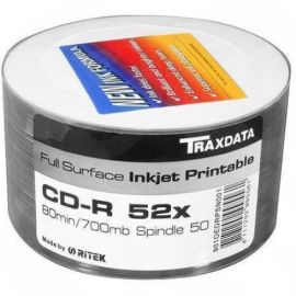 Traxdata FULL FACE PRINTABLE 52X CD-R 50'S