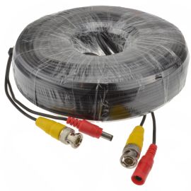 50M RG59 + POWER SHOTGUN BNC CABLE, 2Core 0.3mm CU CCA Braid C-BNC-50M-A