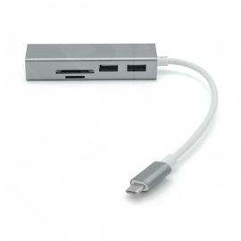 Dynamode Type-C to 3-Port Hub and Integral Multi-Function Card Reader SD-HC/TF/M2 Card Reader. C-TC-HUB4CR