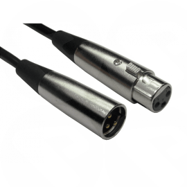 15M 3-Pin XLR Male to Female Cable Silver Connection, Gold Pins Retail. 2XLR-SV115