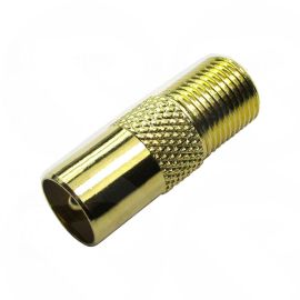 Gold  F Type (female) to TV Aerial (male) Adapter : 3-FF-9M