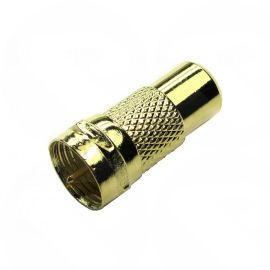 F Connector (male) to RCA (female) Metal Gold Adapter  : 3-FM-RCAF
