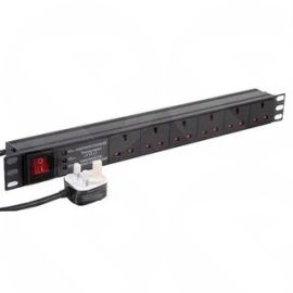 Dynamode LMS Data 6-Way 1U 19" Horizontal Rackmount PDU & Surge Protection (13A) PDU-6WS-H-SP-1U