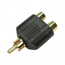 1 x RCA Male TO 2 X RCA Female Gold Adaptor 3RY