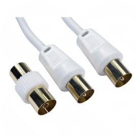 1M TV Arial Male - Male Cable + Female to Female coupler 2TV-00