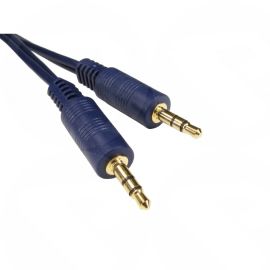 High Quality 15M Length 3.5mm Stereo Audio Cable Plug to Plug  (Male Jack - JackGold Shielded Dark Blue) 15M 2TTSH-15