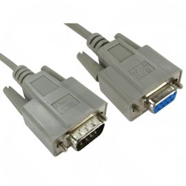 SERIAL (Null Modem) 9PIN ( DB9 M ) Male to 9 pin ( DB9 F ) Female 2m Cable RS232 Grey SL-904