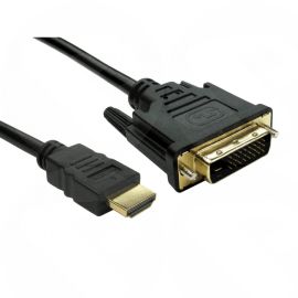 1MTR BLACK HDMI M - DVI-D CABLE GOLD CONNECTORS 99DVHD-301
