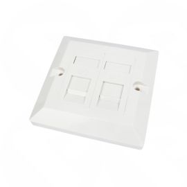 2 Port Cat6 Loaded Faceplate with 2 x modules, faceplate and spacers/blanks - Dual Gang  UT-899042