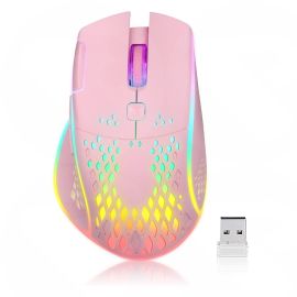 Vegcoo Pink Rechargeable Wireless Mouse 