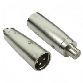 RCA FEMALE TO XLR MALE ADAPTER - GOLD PINS 3XLR-MFRCA