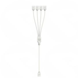 ARGB 5V 3 Pin Extension Cable Adapter 30cm 1 to 4 pin ARGB Splitter Cable for MSI ASUS ASRock AURA LED (white)