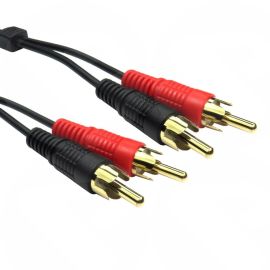 Audio Cable 2 x RCA to 2 x RCA Male (Black and Red) 3M Gold Connectors 2RR-203