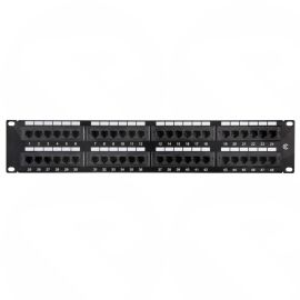 48 Port Patch Panel 19 inch 2U Rackmount  Horizontal Punch
