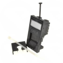 Low Profile CAT6 RJ45 Module (w/Flip  Nameplate) - Black