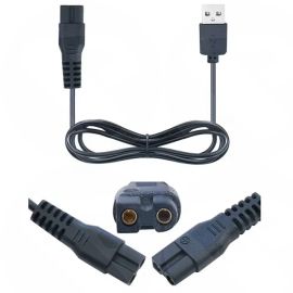 USB A to Figure of 8 type Shaver / Clipper connector Type C6 C7