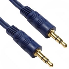 High Quality 3.5mm Stereo 2M Cable Male to Male Gold Shielded Dark Blue. 2TTSH-02