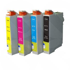 Multipack Compatibe Ink  T0711 , T0712, T0713, T0714 Full Set  For  Printers D78, D92, D120, DX4000, DX4050, DX4400, DX4450,  DX5000, DX5050, DX6000, DX6050, DX7000F, DX7400, DX7450, DX8400, DX8450,  DX9400F, S20, S21, SX100,  SX110,  SX105, SX115, SX200,