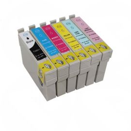 Compatible Ink Bundle of 6 Cartridges 807 (T0801-T0806) for Epson Printers P50/R285/R265/R360/RX560