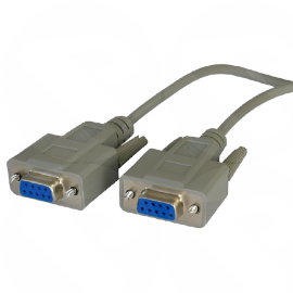 SL-925 10M Null Modem - Serial DB9 Female 9 pin to 9 pin DB9 Female RS232 Grey cable