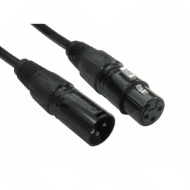 CDL 2m 3 Pin XLR Male to Female Black, Gold Pin connection 2XLR-BK020