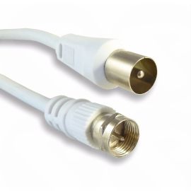 5M 5m Coaxial Cable with F Connectors - White
