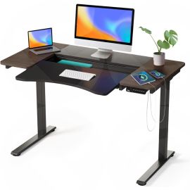 Smart Planner Height Adjustable Standing Desk Black Wood SP-FT00BW-UK