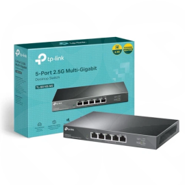 TP-LINK (TL-SG105-M2) 5-Port Unmanaged 2.5G Multi-Gigabit Desktop Switch, 5x 100/1G/2.5G, Fanless, Steel Case