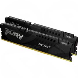 Kingston Fury Beast 16GB Kit (2 x 8GB), DDR5, 5200MHz, CL36, 1.25V, ECC, PMIC, AMD EXPO & Intel XMP 3.0, Black, DIMM Memory