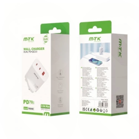 70W Dual USB C & Single USB Super Charger, without Cable, White (TA0440) (GaN)