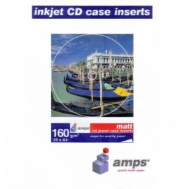 Amps Inkjet CD Jewel Case Inserts 160g Matt A4 25 Sheets
