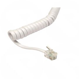 2M Uncoiled (40cm Coiled) Telephone Handset Cord cable both ends RJ11 connectors 88BCD-102W