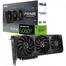 Asus PRIME RTX5060 Ti OC, PCIe5, 16GB DDR7, HDMI, 3 DP, 2647MHz Clock, Overclocked, Compact SFF-Ready 90YV0MH2-M0NA00