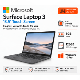 Microsoft Surface Laptop 3 with 8GB RAM, 128GB SSD, Touch screen (second user) Vat inclusive