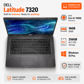 Dell Latitude 7320 Intel i5 1145G, 16GB Ram, 256GB M.2 SSD (Second User, vat margin)