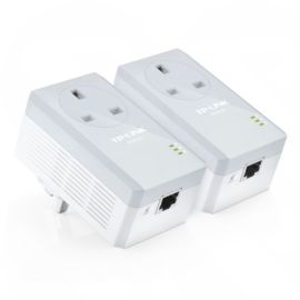 TP-LINK (TL-PA4010P KIT V2) AV600 10/100 Powerline Adapter Kit, AC Pass Through