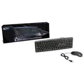 CIT Wired Keyboard and Mouse Desktop Kit, USB, Plug & Play  KBMS001