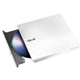Asus (SDRW-08D2S-U LITE) External Slimline DVD Re-Writer, USB, 8x, White, Cyberlink Power2Go 7