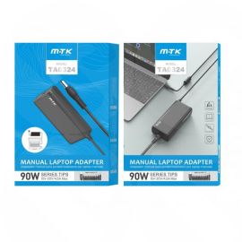 90W Manual Universal Laptop Charging Adapter, Include PFC 10pcs "T"series tips, 1.2M, Input: 100-240V 60Hz/50Hz 2.4A, Output:12V-20V 4.5A Max, Black (TA0324)