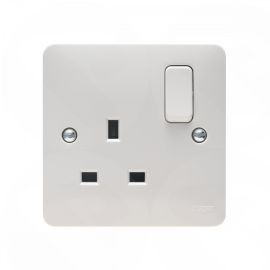 THRION - Slimline White Wall Face plate 1 Gang 13A Socket VN035