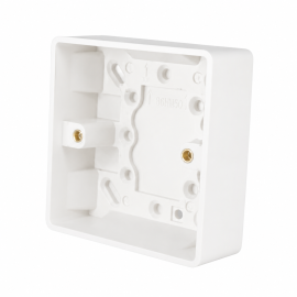 Thrion Slimline White 1 Gang 25mm White Pattress Back Box - Round corner (VN280)